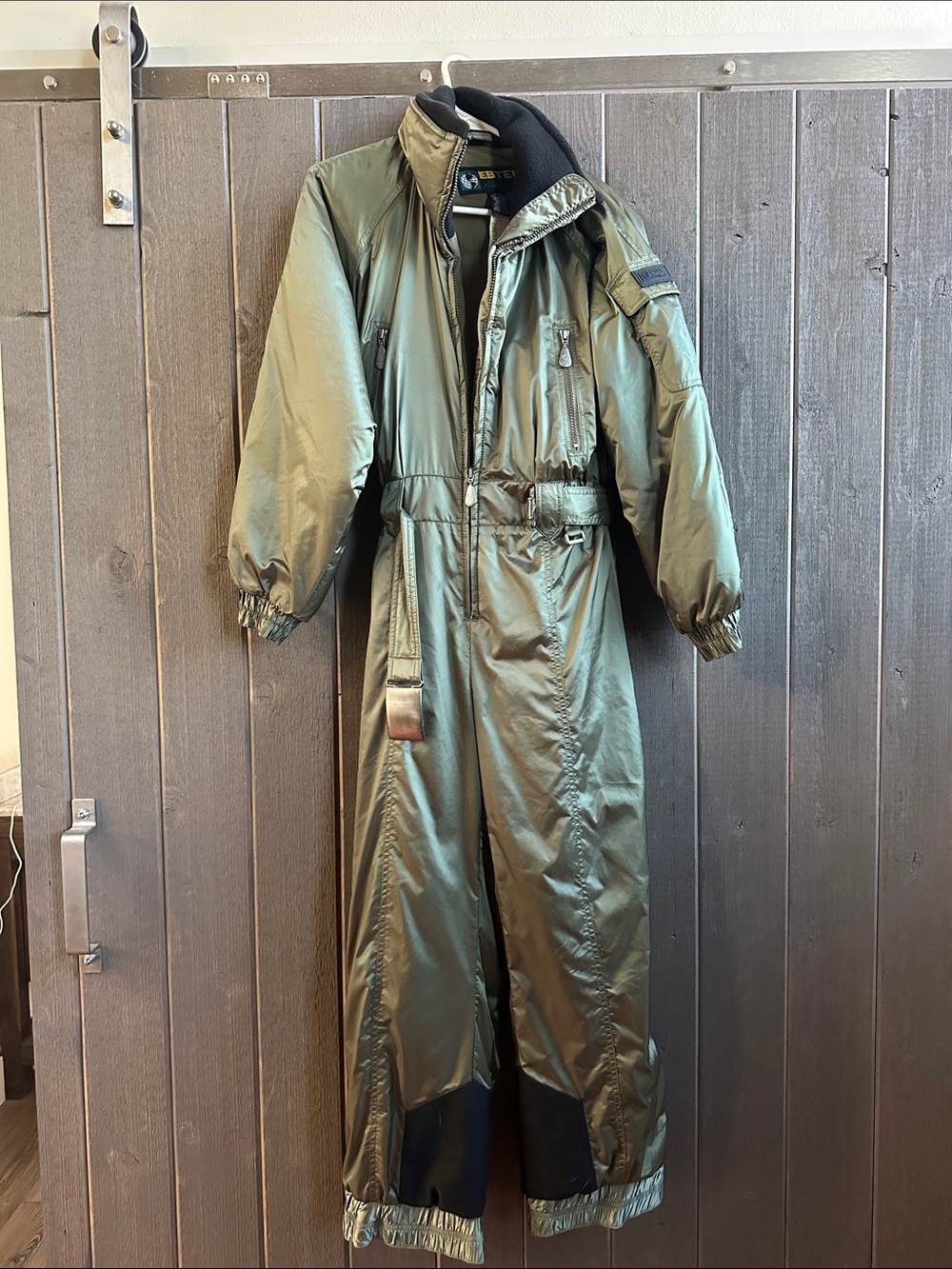 Eddie Bauer Olive Green Insulated One-Piece Ski Suit